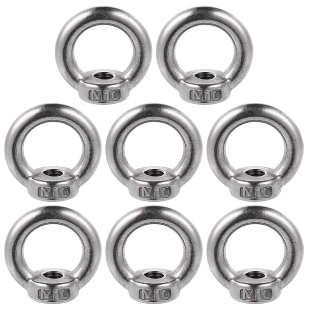 Miangastore Écrou Anneau en Acier Inoxydable Durable pour Machine Couleur Argent et Excellente Capacité de Charge 8 Pcs