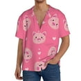 thumbnail image 3 of Sigee Cartoon Pigs and Hearts Print Men's Shirts Casual Button Down Short Sleeve Summer Beach Shirt Hawaiian Vacation Shirts Tee Shirt-XX-Large, 3 of 7