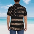 thumbnail image 3 of Lsque American Flag with Desert Camouflage pattern Hawaiian Shirt for Men, Unisex Summer Beach Casual Short Sleeve Button Down Shirts-Small, 3 of 9