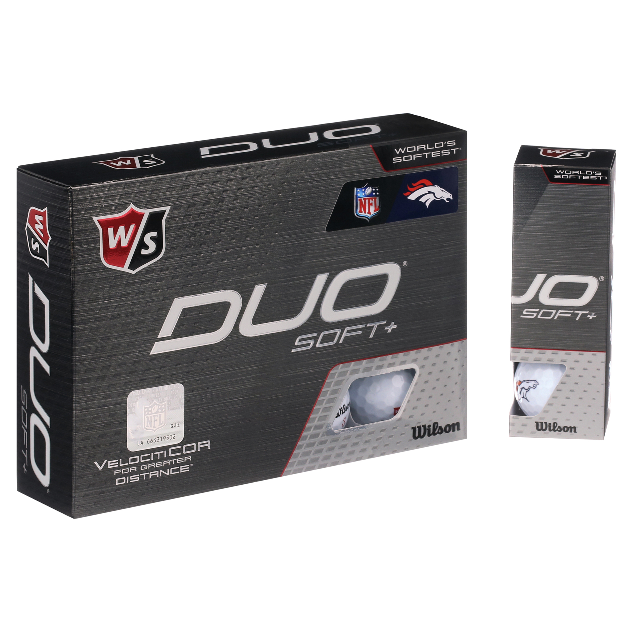 Wilson Staff Duo Soft + NFL Golf Balls White, Denver Broncos