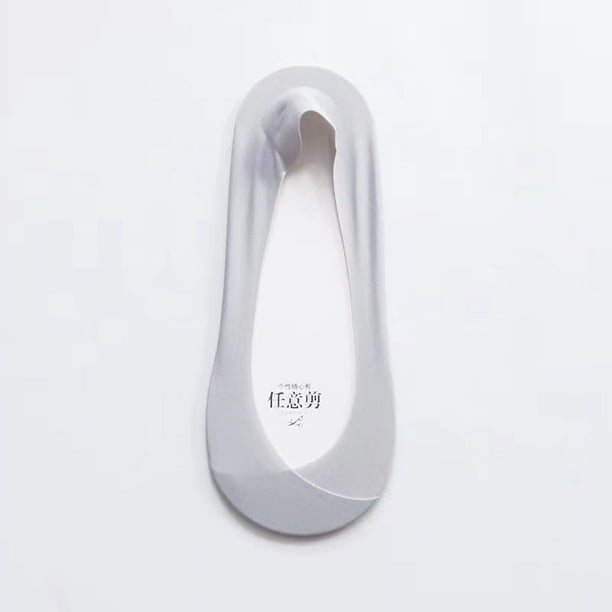 Zhuge 10 pares de calcetines invisibles para mujer, antideslizantes, de corte bajo, con forro invisible para uso informal y formal, suaves y elásticos, color gris