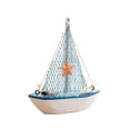 thumbnail image 1 of Mini Sailboat Modelo Decoración Home Hotel Office Tablero Miniatura Vela de madera Adorno de barco, estrellas de mar Jooan Hogar, 1 of 2
