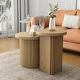 thumbnail image 6 of Nesting Coffee Table Set of 2, Wooden Round Coffee Table, Modern Circle Side Table, Accent End Side Table for Living Room, Office, Balcony, 6 of 7