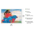 thumbnail image 2 of Woman As Bird Preening (Ka Wahine Mehe Mea He Manu Wae) - Hawaiian Hula Dancer - From an Original Watercolor Painting by Janet Stewart - Master Art Print (Unframed) 13in x 19in, 2 of 4