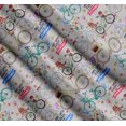 thumbnail image 3 of Soimoi Cotton Poplin Fabric Text,Floral & Bicycle Transport Print Fabric by Yard 42 Inch Wide, 3 of 7