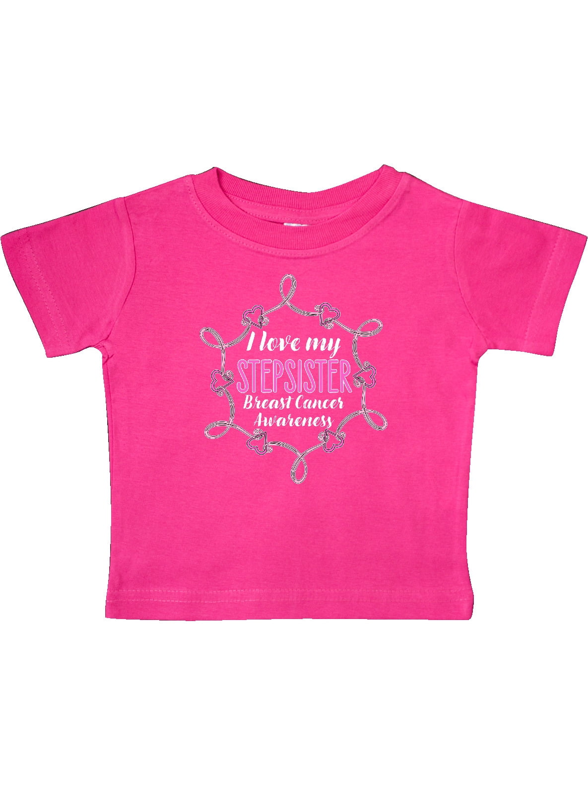 Breast Cancer Awareness Baby T-Shirt inktastic I Love My Stepsister 