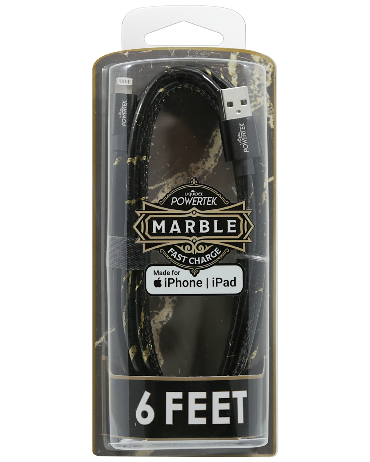 Liquipel Lightning Marble Cable - Black/Gold