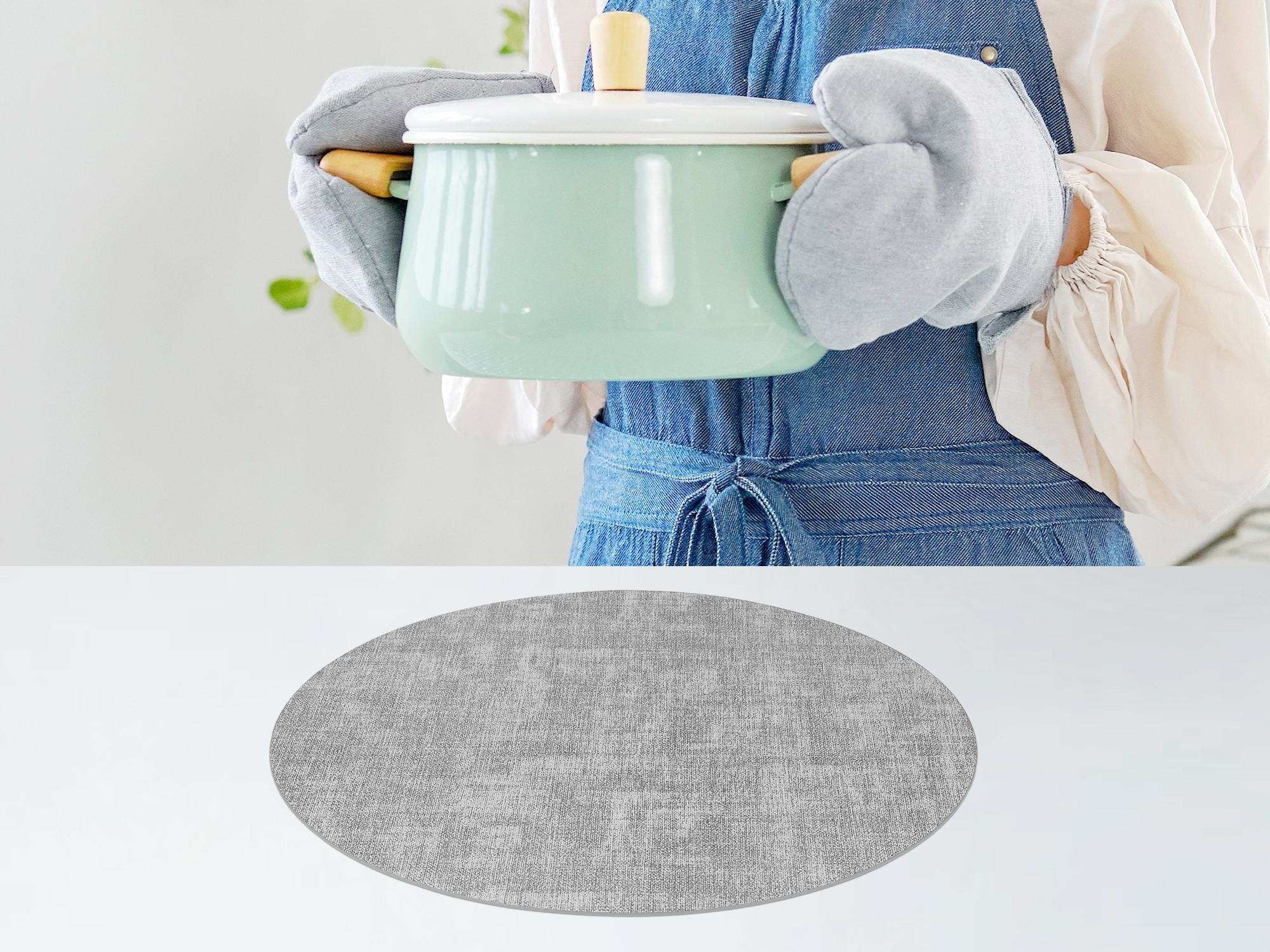 Unique Bargains Kitchen Placemats Washable Table Mat Wipeable Placemats Gray 13x13in