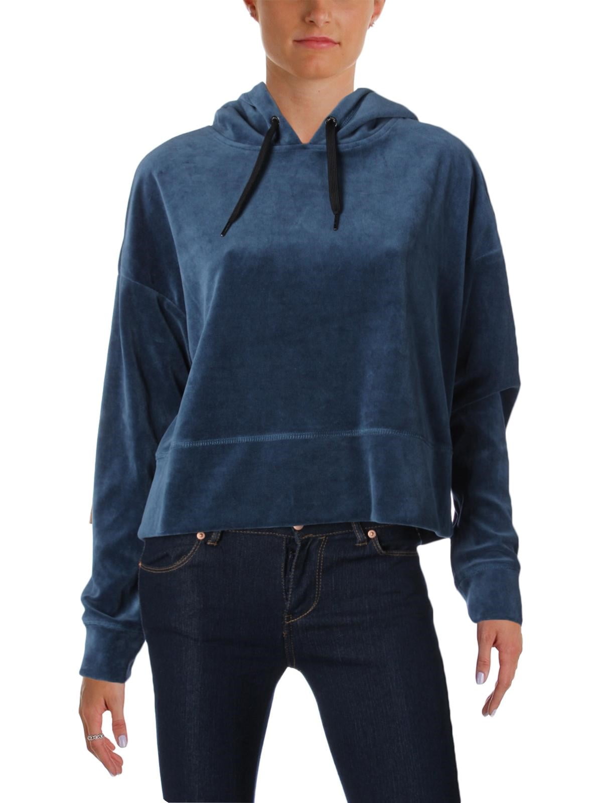 Calvin Klein - Calvin Klein Womens Performance Velour Cropped Hoodie - Walmart.com - Walmart.com