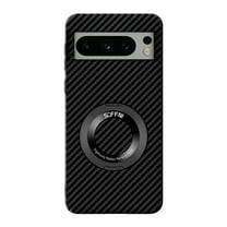 for Google Pixel 8 Case with Invisible 360° Rotatable Ring Holder Magnetic Kickstand, Compatible with Mag-Safe, Shockproof Ultra Slim Protection Pixel 8 Phone Case for Women Men,Black