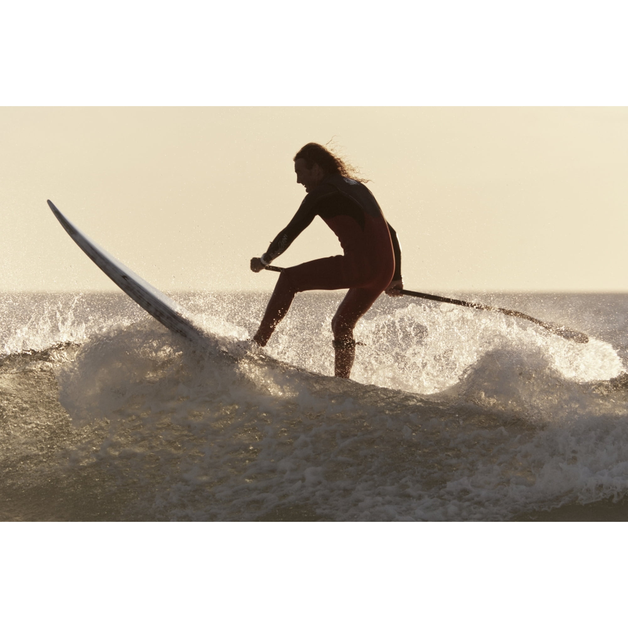 A Surfer Paddling On A Surfboard Off Benavides Beach Tarifa Costa De La Luz Cadiz Andalusia Spain Canvas Art - Ben Welsh Design Pics (38 x 24)