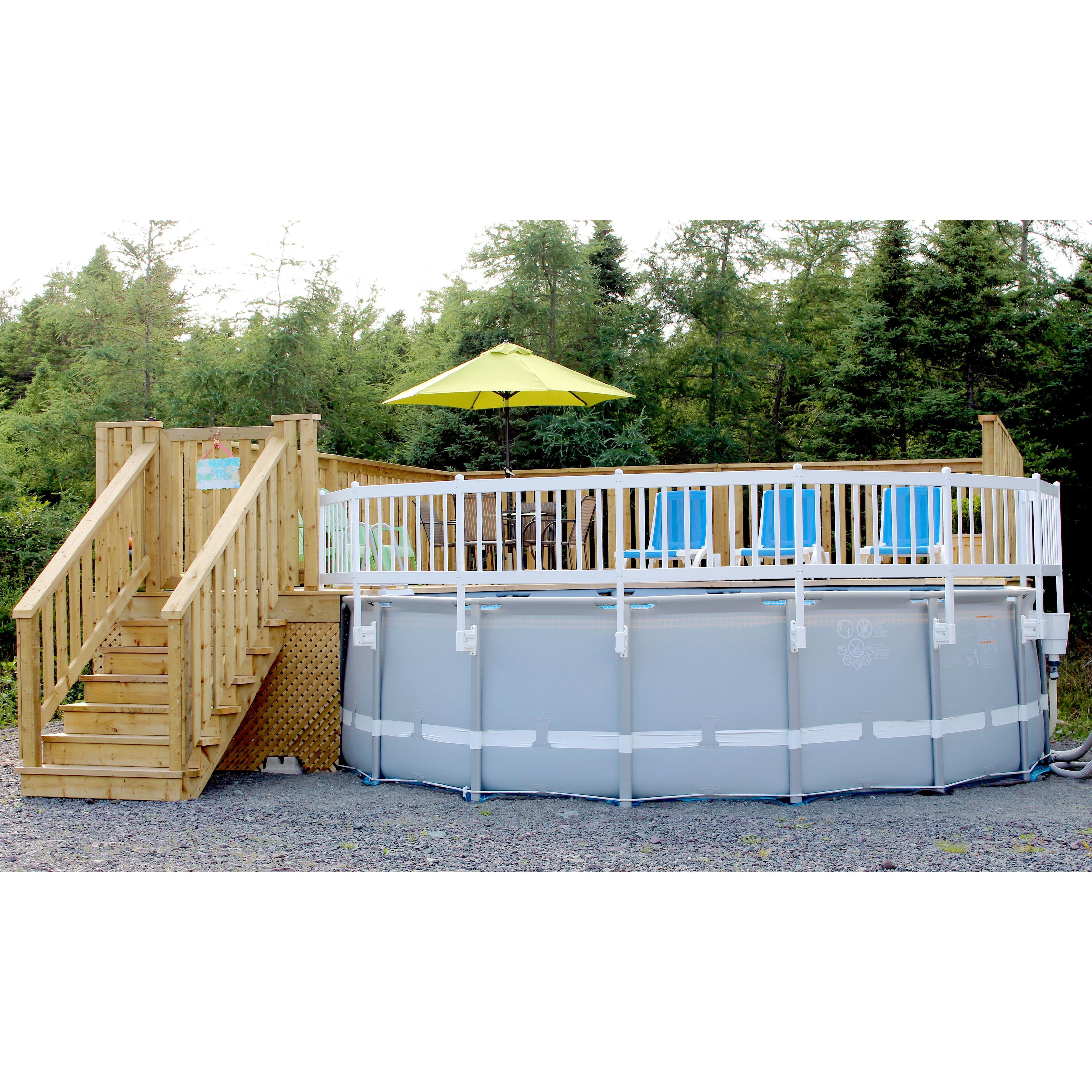 Vinyl Works Above Ground Pool Fence Kit - Taupe
