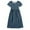 Dark Blue, variant on Fshinging 2025 New Girls Dresses Summer Casual Stripe Print Short Sleeve Maxi Long Gifts Dress Size 4-5 Years