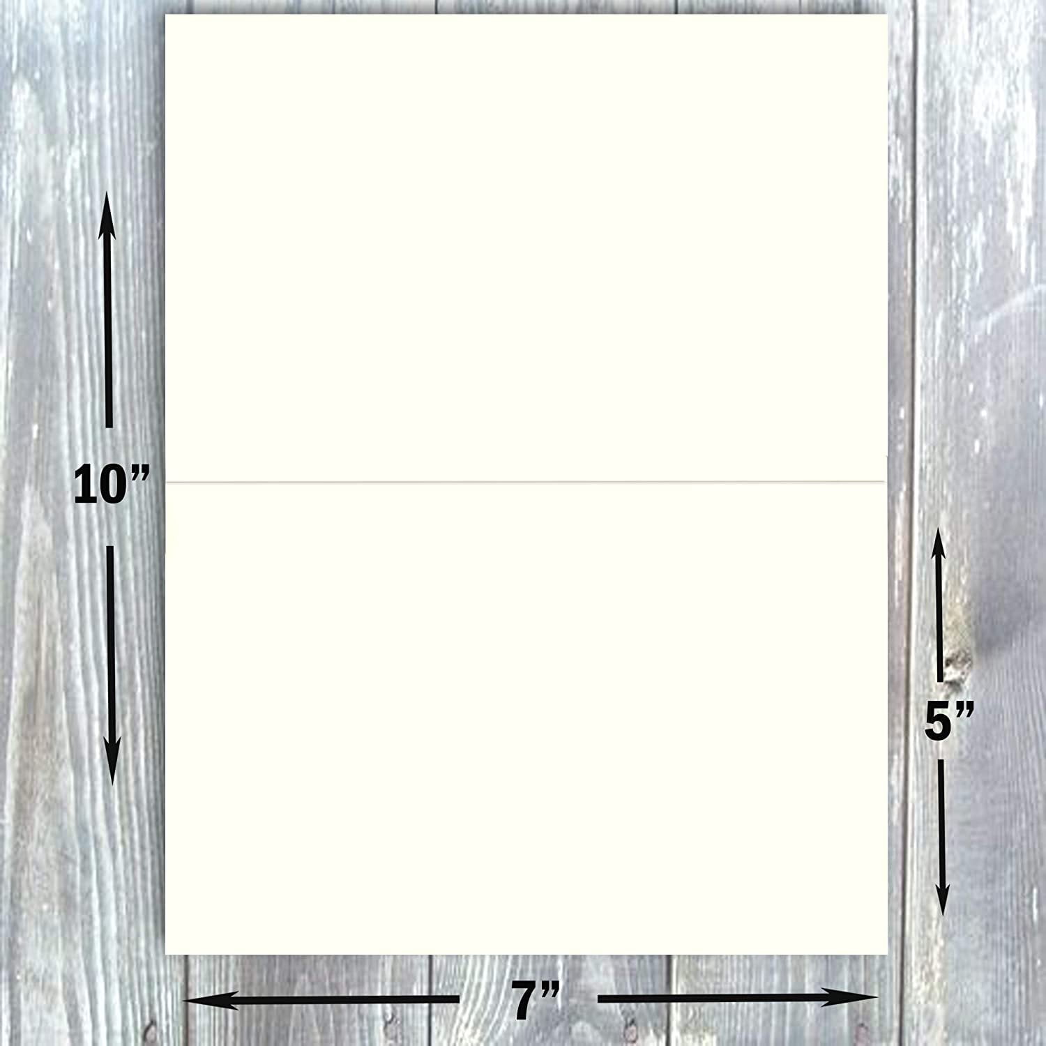 Hamilco Blank Greeting Cards and Envelopes 5x7 Folded Cream Cardstock 80 lb Cover 100 Pack