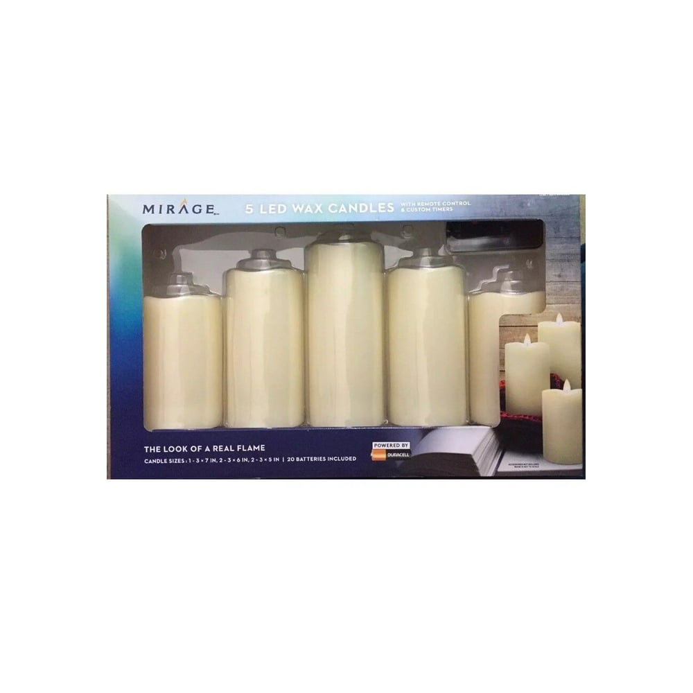 Mirage 5 pack LED wax Candles with Remote control