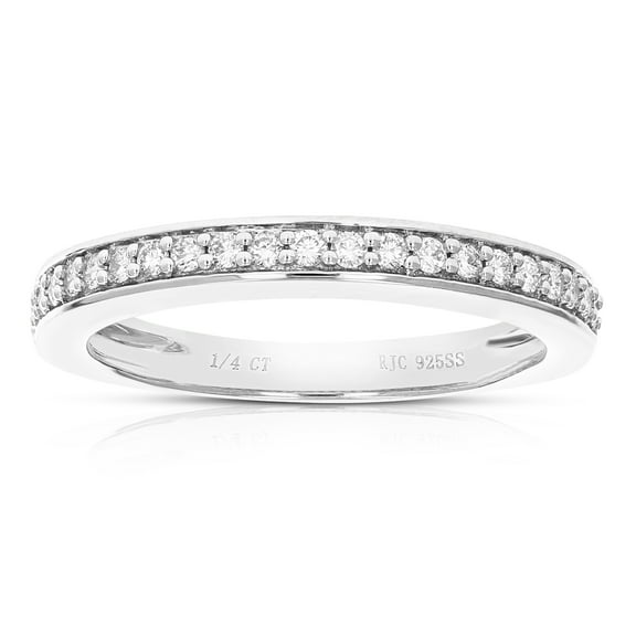 Vir Jewels 1/4 CTTW Lab Grown Diamond Wedding Band in Sterling Silver Female Adult