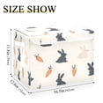 thumbnail image 5 of Yayeee Collapsible Cube Storage Bin with Lid Fabric Closet Decorative Basket with Handles, Bunnies and Carrots, 5 of 7