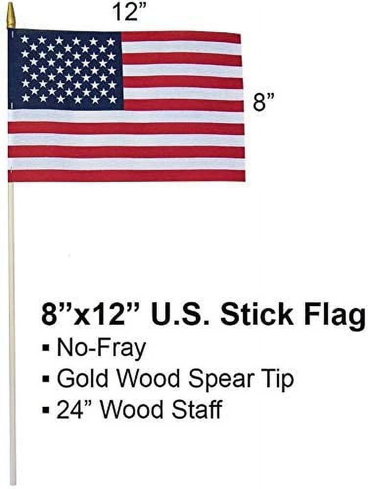 GIFTEXPRESS 8 x 12 Inch Spearhead Handheld American Stick Flags/Grave Marker American Flags USA Stick Flag (12pcs)