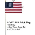thumbnail image 3 of GIFTEXPRESS 8 x 12 Inch Spearhead Handheld American Stick Flags/Grave Marker American Flags USA Stick Flag (12pcs), 3 of 4