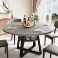 thumbnail image 1 of Kojooin Table à Manger Ronde pour 4 à 6, Table de Cuisine Style Ferme de 47,2 Po avec Rangement pour Salle à Manger Ou Appartement, 1 of 9