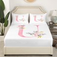 thumbnail image 3 of Erosebridal Floral Alphabet Bed Sheets Set Queen Size,Letter Personalized Bedding Sets Queen Size,Initial Monogrammed Bed Sheets Queen,Breathable Flower Room Decor,4-Piece, 3 of 7