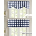 thumbnail image 6 of Tie Up Valance Curtain for Kitchen,Blue Gingham Check Farm Style Rod Pocket Short Curtains Adjustable Tie-Up Shade Valances,White Check Plaid Window Treatment for Bathroom Living Room Bedroom, 6 of 8