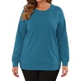 thumbnail image 4 of OutfitShow Plus Size Sweatshirts for Women Crewneck Long Sleeve Casual Tunic Tops Lightweight Pullover with Pockets,S-5XL, 4 of 9