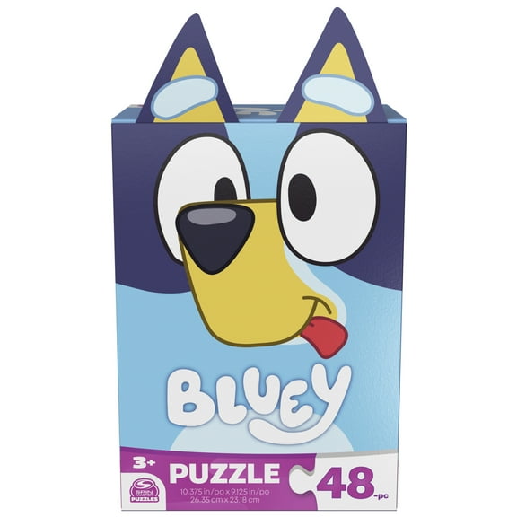 Bluey, 48-Piece Jigsaw Puzzle with Bluey, Bingo, Bandit, and Chilli, Bluey Toys, Bluey Puzzles, Bluey Birthday Party Supplies for Kids, Ages 3 and up