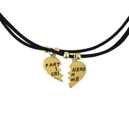 Lux Accessories Partners In Crime BFF Best Friends Forever Rope Necklace (2 (Best Friend In Crime)