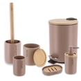thumbnail image 7 of Cappuccino Bathroom Accessories with Natural Accents, Modern 6-piece Set, 7 of 7
