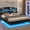 Queen Size-Black PU, variant on Queen Floating Bed Frame with USB-C/A Charging Station and LED Light,Upholstered Platform Queen Bed with Storage Shelves Headboard and Hidden Storage,Dark Grey