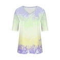thumbnail image 3 of fatyb Cute Tshirts for Women Summer V Neck Short Sleeve T-Shirt Plus Size Casual Basic Tee Tops, 3 of 4