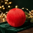 thumbnail image 3 of Clearance Large Velvet Christmas Ornament Ball, 24 Inch Inflatable PVC Xmas Decoration Ball with Gold Cap, Oversized Holiday Decor for Christmas Indoor Outdoor Party Display, 3 of 6
