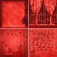 thumbnail image 4 of Morttic 300 LEDs Curtain String Light, 9.8FT x 9.8FT 8 Lighting Modes Fairy Window String Lights Wedding Party Home Garden Bedroom Outdoor Indoor Wall Decorations (Red), 4 of 10