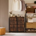 thumbnail image 4 of Yardi Yarda Four-Drawer Cabinet, Drawers Dresser Chest of Drawers, Cabinet with Metal Frame and Wood Top for Indoor as Living Room, Bedroom, Brown, 4 of 8