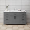 thumbnail image 2 of Wyndham Collection Beckett 60" Wood Single Bathroom Vanity in Gray/Black, 2 of 6