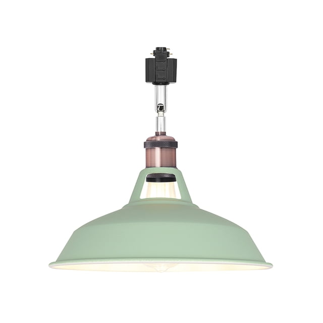 FSLiving Éclairage de Piste en Forme de H Base Industrielle Angle Réglable Lampe Métal Vert avec Douille Bronze Rouge Luminaire de Piste pour Pente Plafond Gimbal, Ampoule et Piste Non Incluse - 1 Lumière