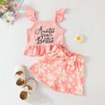 thumbnail image 2 of Ropa Para Bebé (Niño O Niña), Traje Para Niño Pequeño, Top De Manga Voladora De Verano, Pantalones Cortos Con Estampado De Margaritas Y Lazo, Conjunto De Dos Piezas Rosa Odeerbi LM103-10529, 2 of 9