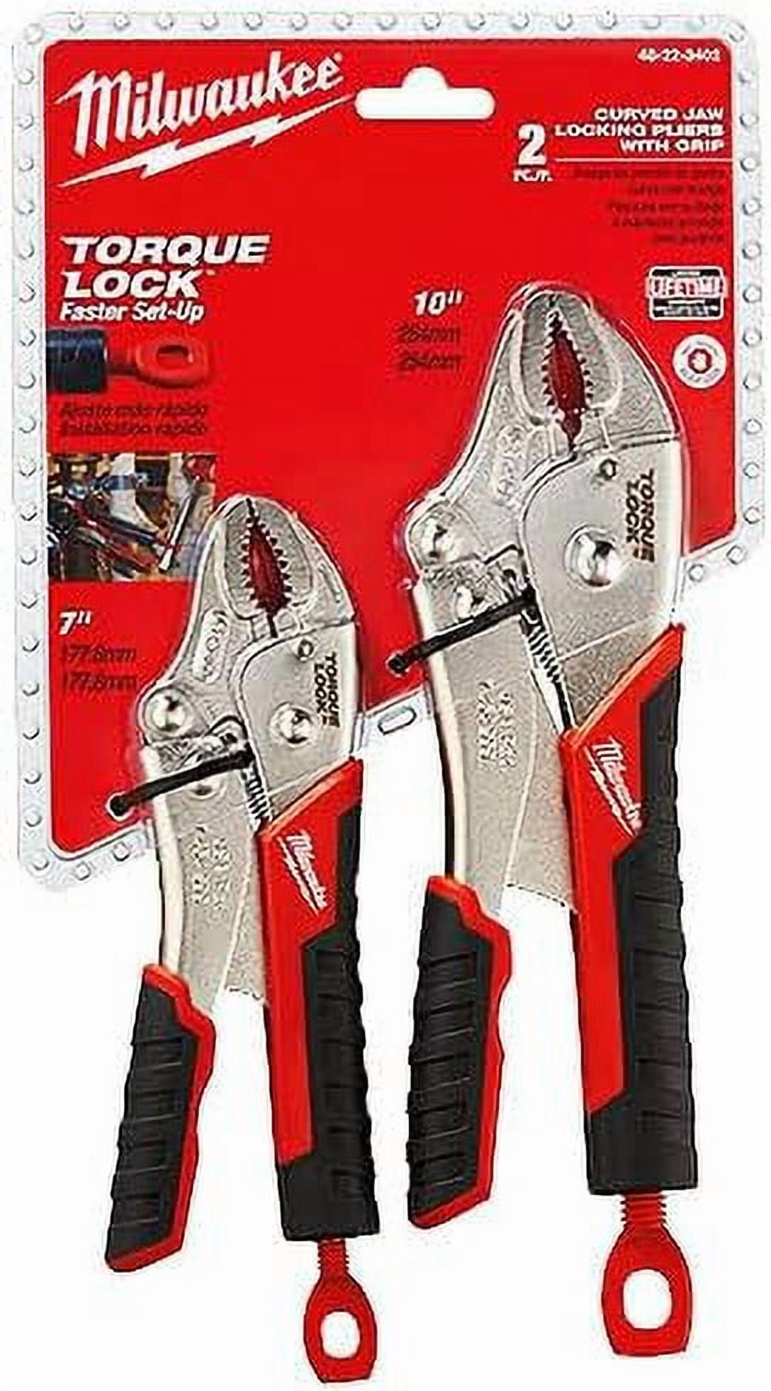 Milwaukee 48-22-3402 Torque Lock Curved Jaw Locking Pliers Set (2 Pieces)