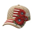 thumbnail image 2 of Celebrating American Years Hat Us 250th Anniversary Women's Patriotic Trucker Cap with Mesh Back and Adjustable Strap Khaki, 2 of 6