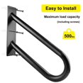 thumbnail image 4 of Lishi Black U-Shaped Handrail for 1-2 Outdoor Steps, 20" Stair Railing, Garage Safety Grab Bar, 4 of 5