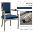 thumbnail image 3 of HOMCOM Vintage Dining Chair with High Back, Thick Sponge Padded Seat and Section Armrest with Wood Frame, Blue, 3 of 9