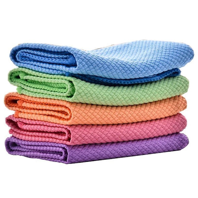 Jinsinto 6 Pcs Chiffons Écailles de Poisson Super Absorbants en Microfibre Chiffons de Nettoyage Réutilisables pour Essuyage de Verre
