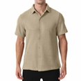 thumbnail image 1 of pstuiky camisetas camisas para hombre, Cárdigan de verano de color liso para hombre, camisa informal holgada de manga corta con bolsillo y solapa de manga corta para hombre. camisetas de hombre l, 1 of 9