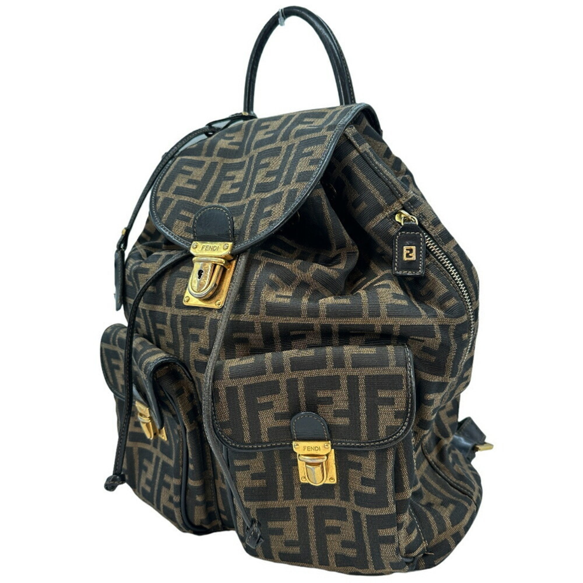 Pre-Owned FENDI Backpack/Daypack Zucca Pattern Canvas x  display picture 3