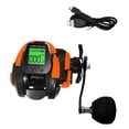thumbnail image 1 of Carrete de pesca con asistencia eléctrica, recargable por USB, para aguas profundas, arrastre de 10 kg, función de memoria de profundidad, resistente Mano derecha naranja, 1 of 8