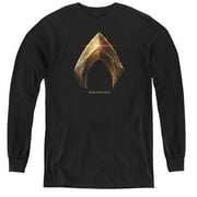 Justice League Movie Aquaman Logo Youth Long Sleeve T-Shirt Black