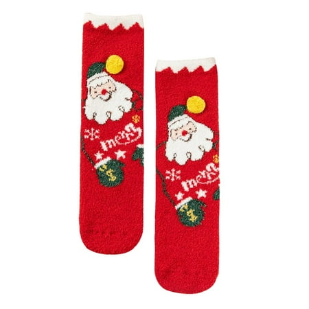 

IMISSILLEB Women Girls Christmas Socks Spring Fall Winter Plush Socks Female Warm Thicken Socks One Size