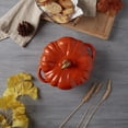 thumbnail image 2 of Smith & Clark 2 Quart Pumpkin Enameled Cast Iron Dutch Oven Casserole Pot with Lid, Orange, 2 of 10