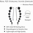 thumbnail image 6 of Solid 925 Sterling Silver 7 Crystals Cuff Earrings Climber for Women Crawler Earrings Wraps, 6 of 13